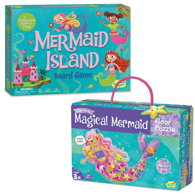 Peaceable Kingdom Kids Big Jigsaw - Shimmery Magical Mermaid Floor