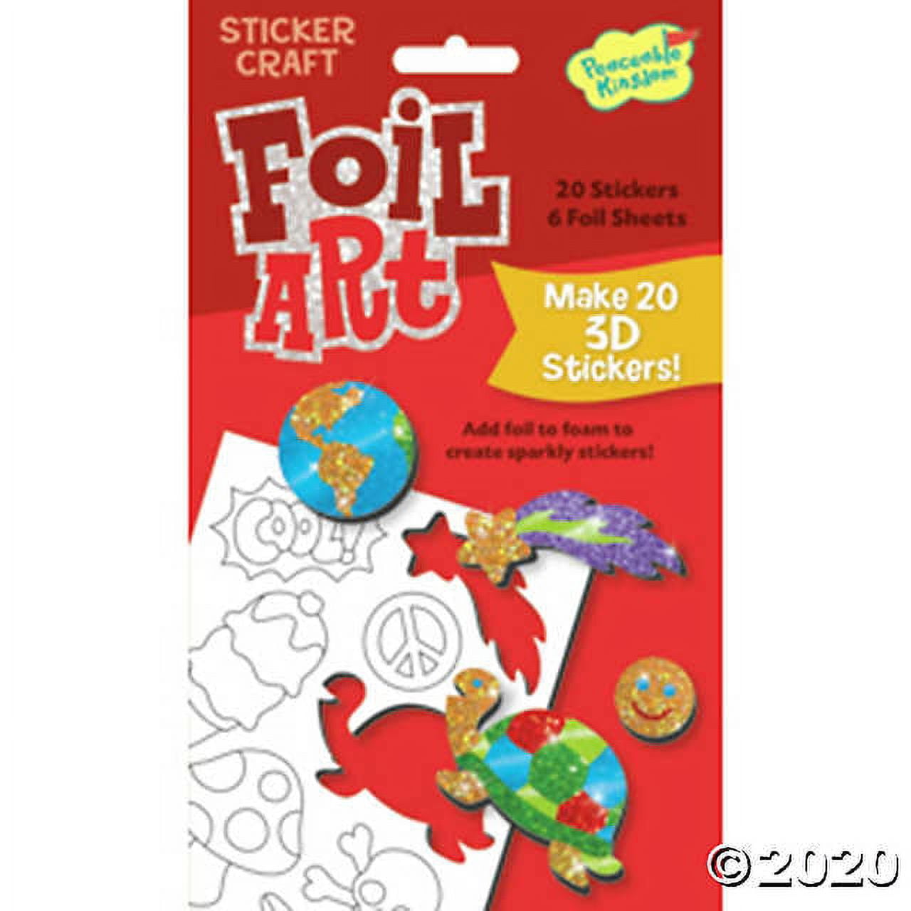 Foil Art Craft Kit 6 Pack Sticker Picture Peel and Paste Sparkly