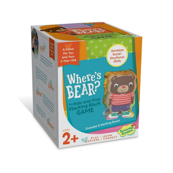 Peaceable Kingdom Where's Bear? Toddler Hide and Find Stacking Block Game for 2 Year Olds and Up