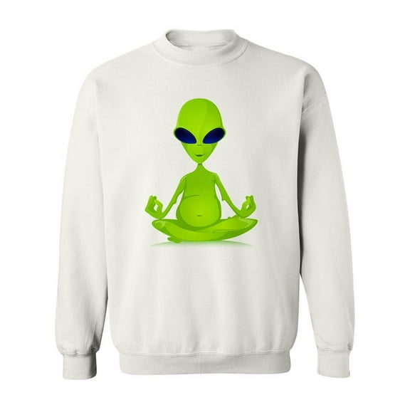 Peaceful Alien Design Sweatshirt Men -Image by Shutterstock, Male Large