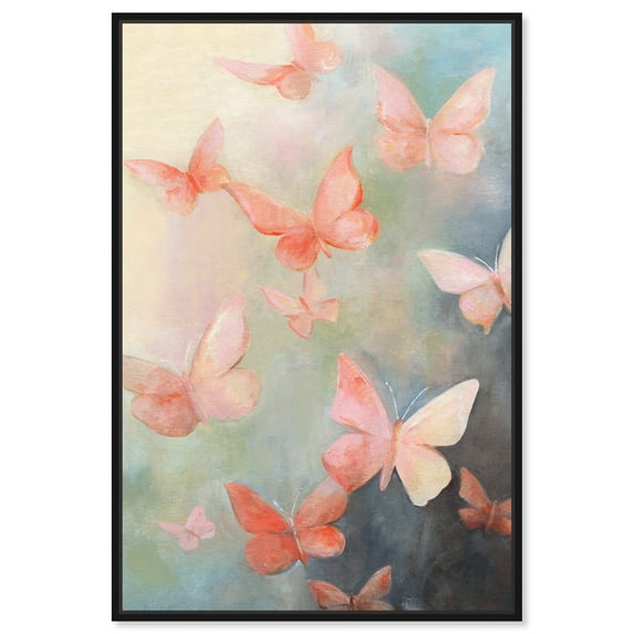 Peaceful Butterflies Butterfly Wall Art Canvas Wall Art by Art Remedy, Black Floater Frame, 11" x 16"