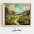 Peaceful Country Path Through Wildflowers Wall Art Print, Serene Spring ...