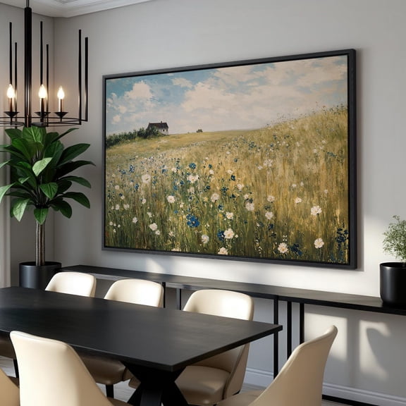 Peaceful Countryside Poster - Wall Art, Rustic Decor, Tranquil Scene, Nature Art Poster, Ready To Hang Idea, Stretched Canvas Size 12x18