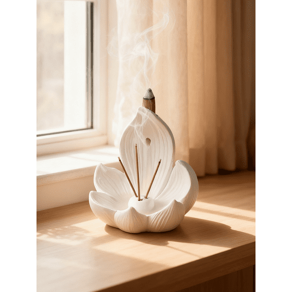 Peaceful Decor Gift: Floral Incense Stick Holder for Calming Bedroom Ambiance
