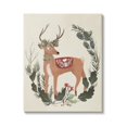 thumbnail image 1 of Peaceful Deer Festive Holiday Leaf Border Collage Animals & Insects Painting Gallery-Wrapped Canvas Print Wall Art, 1 of 5