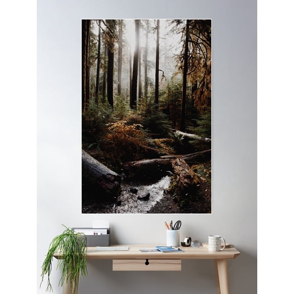 Peaceful Forest Poster Wall Art, Modern Wall Decor For Living Room Bedroom, 8x12 UNFRAMED
