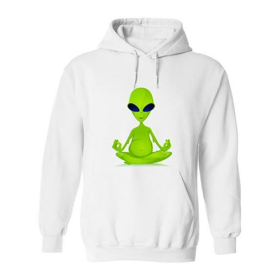 Peaceful Green Alien Hoodie Men -Image by Shutterstock, Male Large