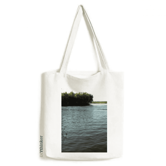 Peaceful Lake Tote Canvas Bag Shopping Satchel Casual Handbag