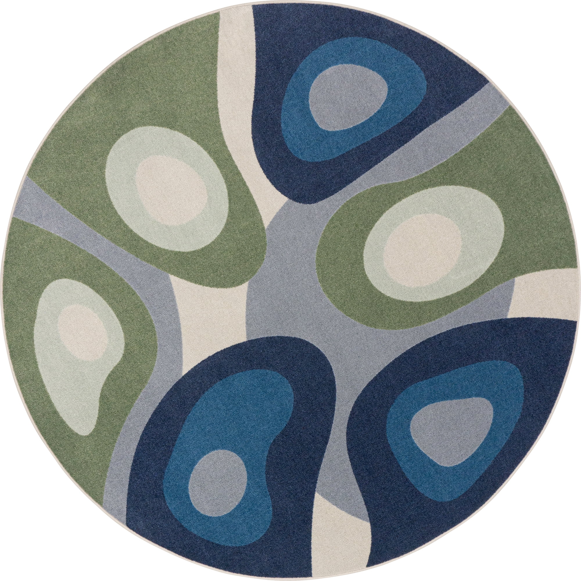 Peaceful Meadow 5'4" Round Area Rug in Color Multi