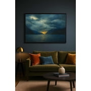 Peaceful Mountain Sunset Landscape Unframed Paper Print