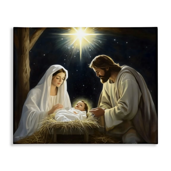 Stupell Industries Peaceful Night Nativity Scene Canvas Wall Art, design by Arlington Prints