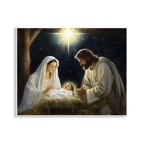 Stupell Industries Peaceful Night Nativity Scene Wall Plaque Art, design by Arlington Prints
