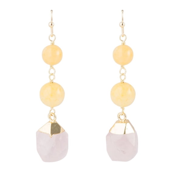 Peaceful Pastel Drop Earrings - Pink Yellow