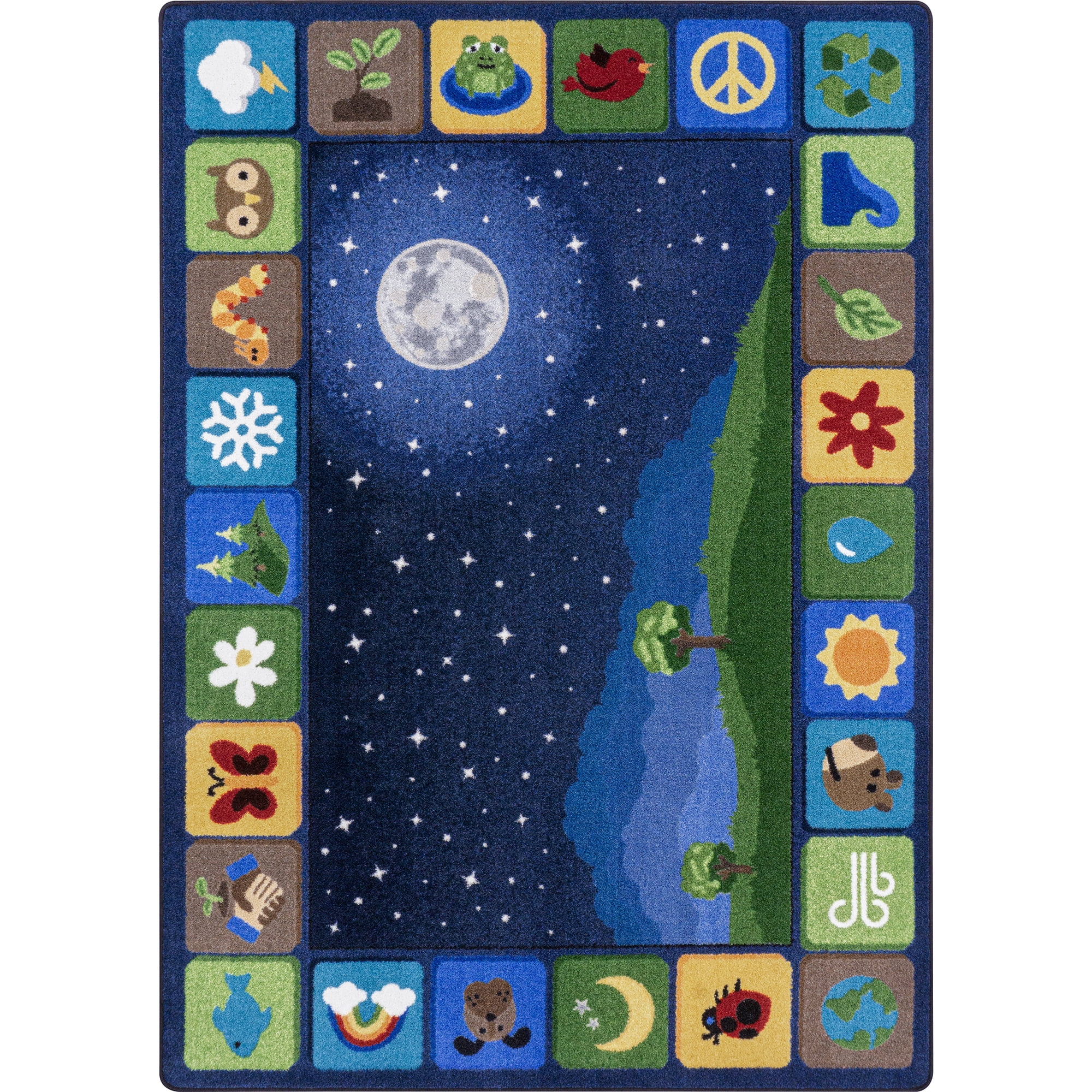 Joy Carpets Peaceful Planet 7'8" x 10'9" Indoor Area Rug in Color Multi
