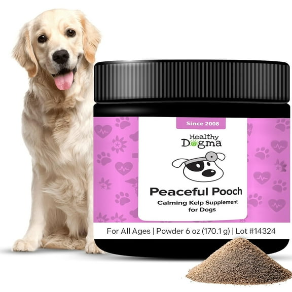 Peaceful Pooch - Calming Supplement for Dogs (6 oz) | All-Natural Powder with Chamomile, Melatonin & Kelp | Stress & Anxiety Relief for Dogs | Easy-to-Mix, Vet-Trusted Anti-Anxiety Formula