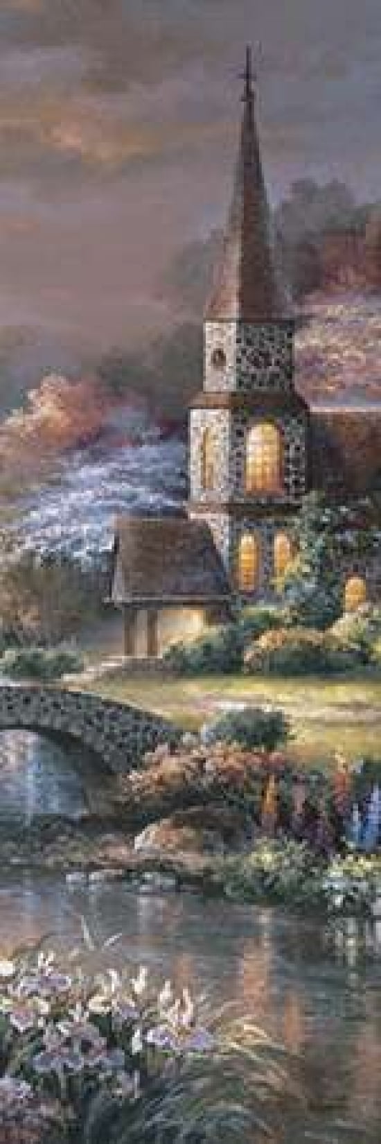 Peaceful Reflections Panel II Canvas Art - James Lee (12 x 36)