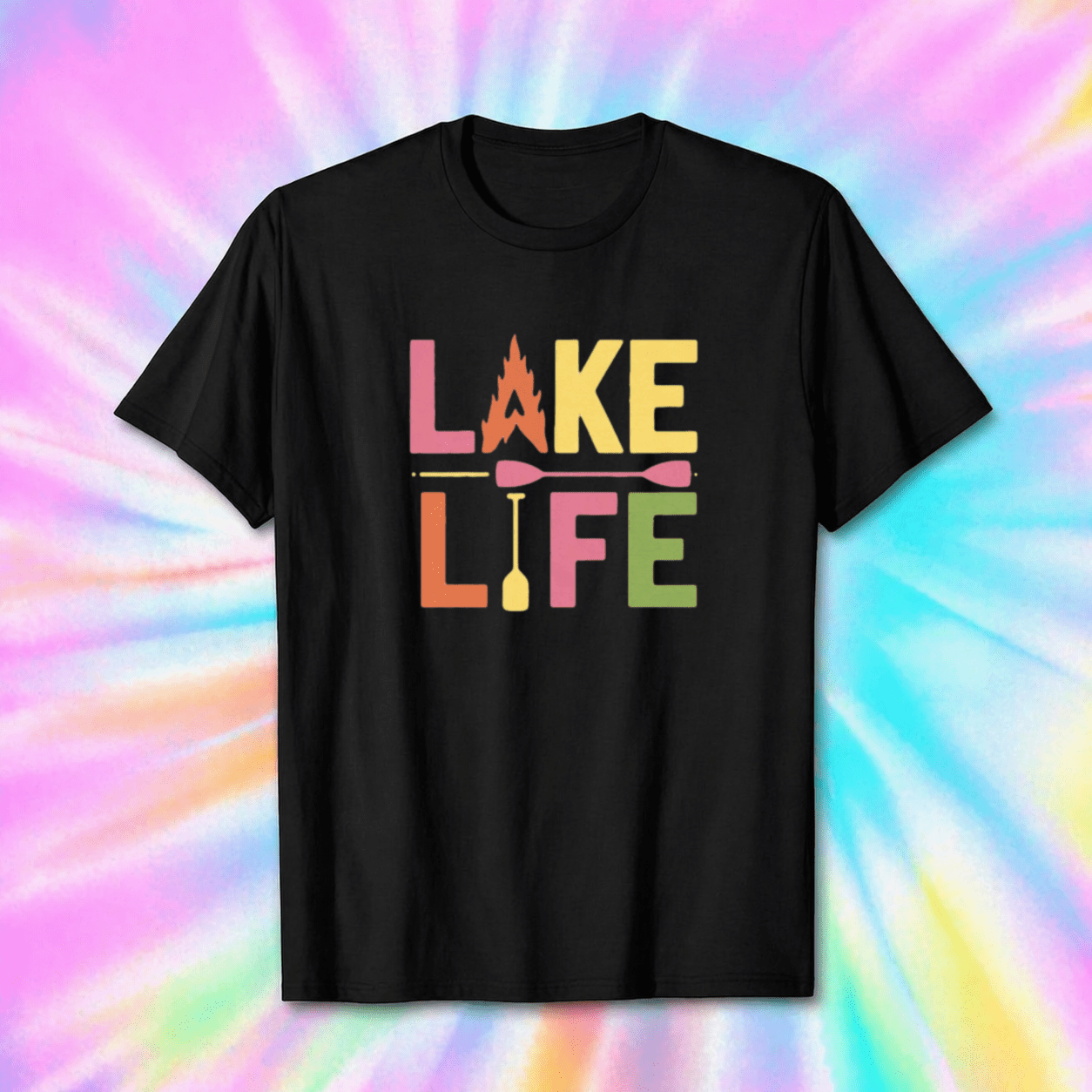 Peaceful Vibes Only In This Laid Back Lake Life Summer Graphic