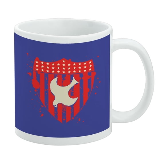 Peacemaker Dove Shield Ceramic Coffee Mug, Novelty Gift Mugs for Coffee, Tea and Hot Drinks, 11oz, White