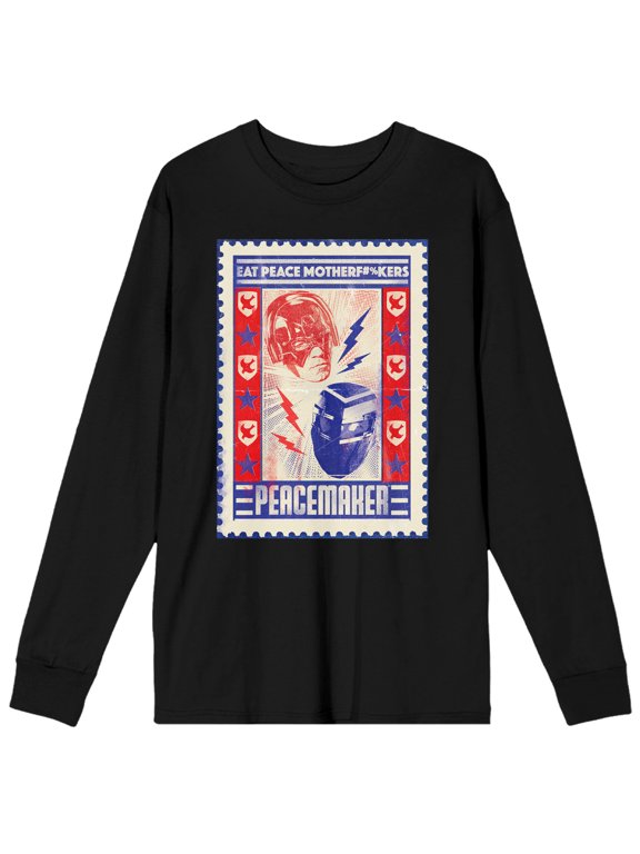 Peacemaker Eat Peace Vigilante Men's Black Long Sleeve Shirt-XS
