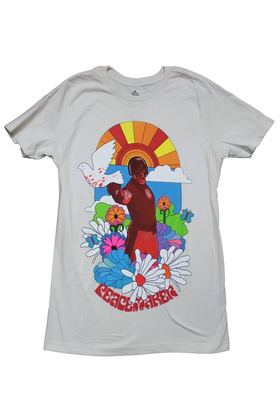 Peacemaker Mens T-Shirt - Trippy Hippy Blood Splattered Dove (Large)
