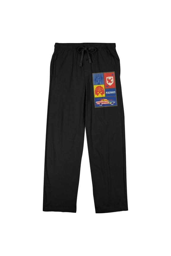 Peacemaker TV Series Freedom Icons Black Pajama Pants-XL