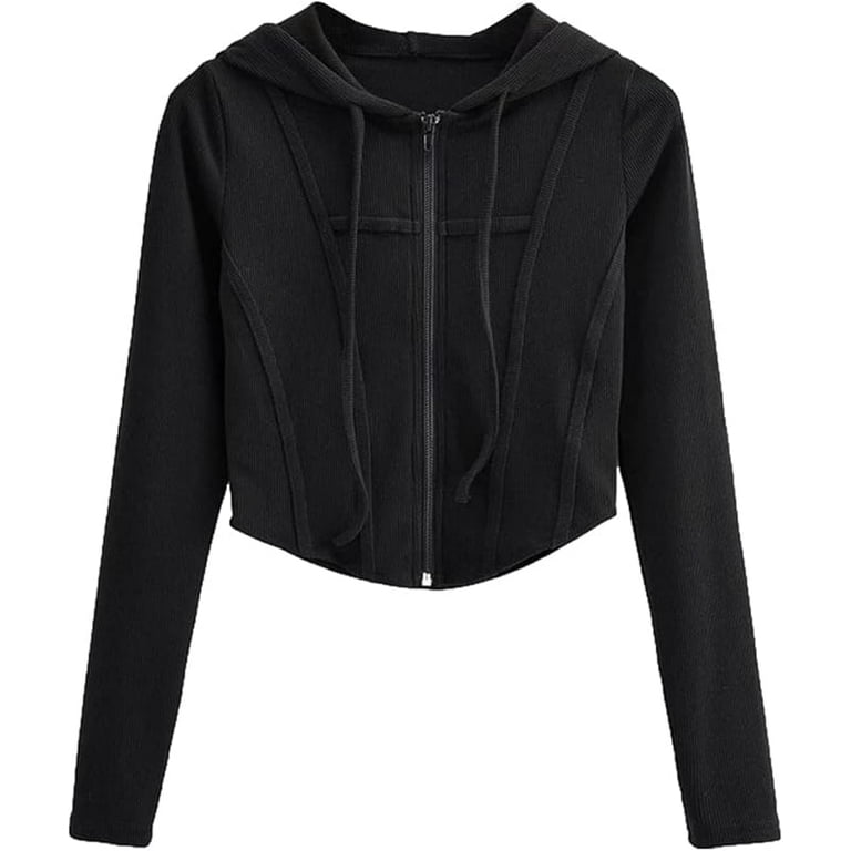 Zip up bustier hoodie hotsell