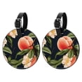 thumbnail image 1 of Peach 2Pcs PU Leather Round Luggage Tags with Privacy Cover and Name ID Tag for Suitcase, Handbags, Backpacks, School Bags, 1 of 6