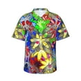 thumbnail image 1 of Peach Abstract Flower Hawaiian Shirts For Men, Summer Short-Sleeve Relaxed-Fit Button-Down Shirts Large, 1 of 9