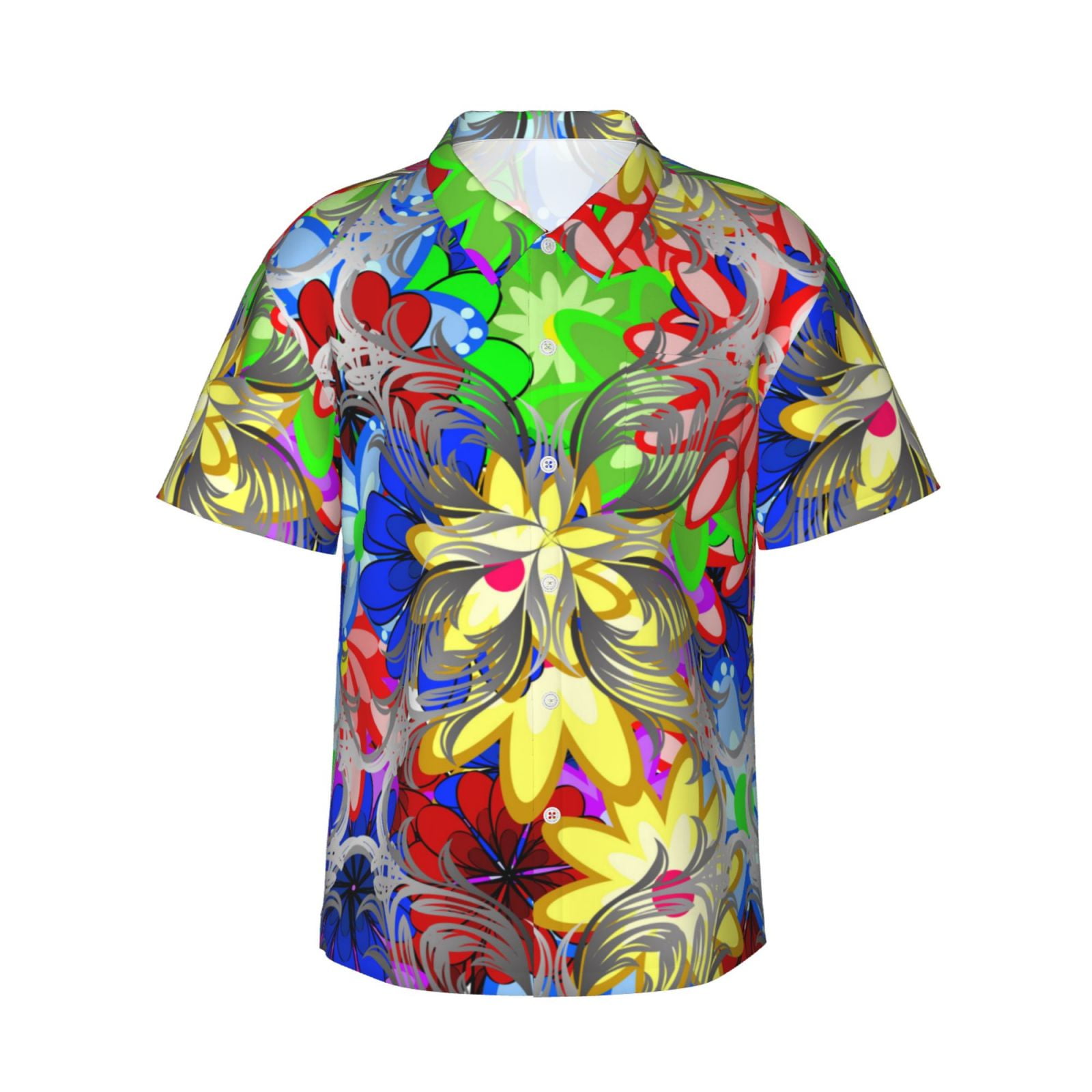 Abstract Flower Hippie Men's Short Sleeve Shirt main image 0