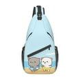 thumbnail image 1 of Kawaii Peach And Goma Mochi Cat Sling Crossbody Backpack Men Custom Shoulder Chest Bag for Travel Hiking Daypack, 1 of 7