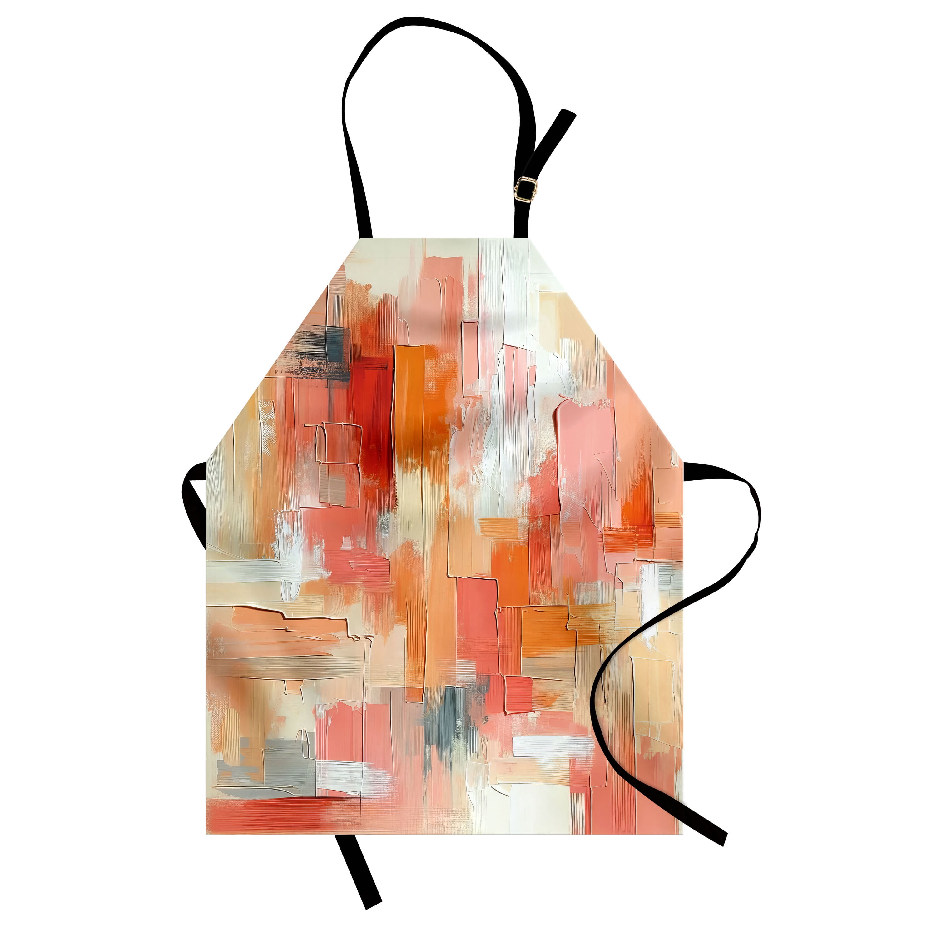 Peach Apron, Abstract Contemporary Brush Strokes in Rectangle Shapes ...
