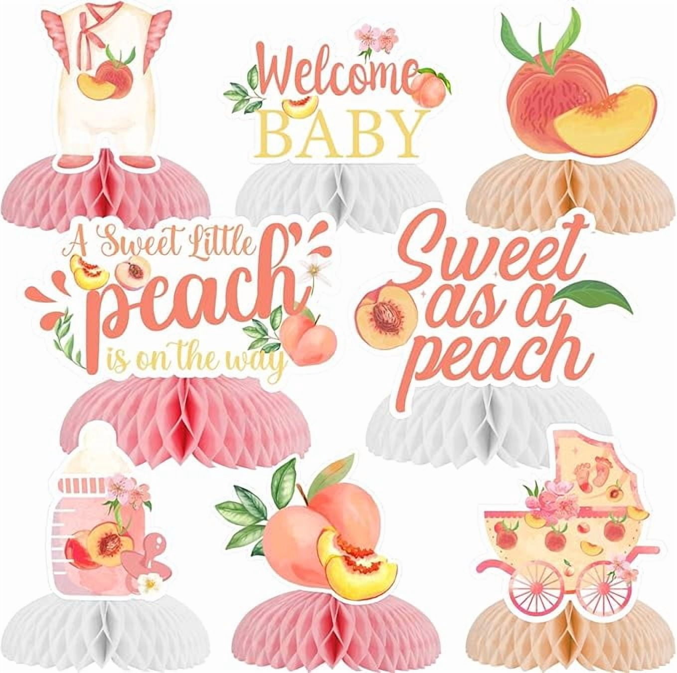 Peach Baby Shower Decorations Sweet As A Peach A Sweet Little Peach Is On The Way Honeycomb Centerpieces Peach Table Decorations Fruit Theme Welcome Baby Gender Reveal Party Supplies