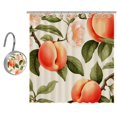 thumbnail image 1 of Peach Bathroom Decor Set | Includes Shower Curtain, Stainless Steel Hooks, 1 of 6
