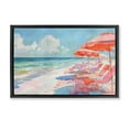 thumbnail image 1 of Stupell Industries Peach Beach Relaxing Chairs Black Framed Floater Canvas Wall Art, design by LSR Design Studio, 21 x 31, 1 of 9