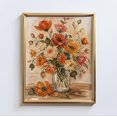 Peach Bloom Poster, Floral Orange Flower Bouquet, Soft Botanical ...