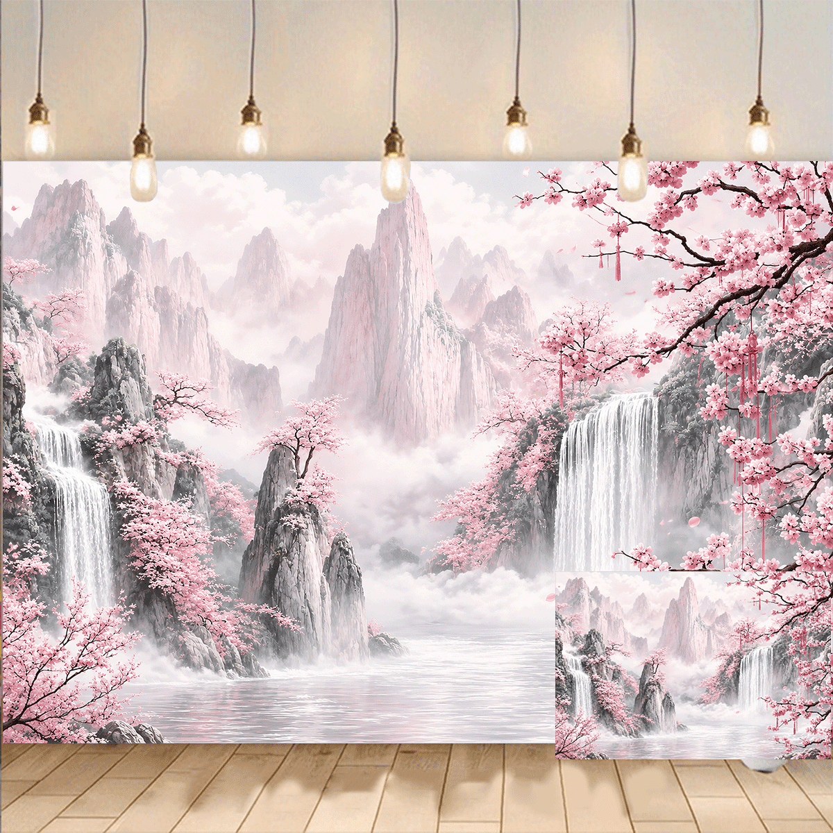 Peach Blossom Landscape Photography Backdrop Background Banner ...