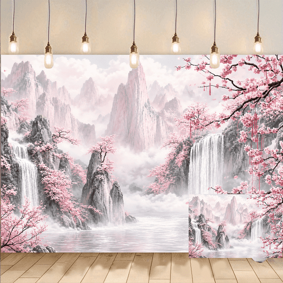 Peach Blossom Landscape Photography Backdrop Background Banner