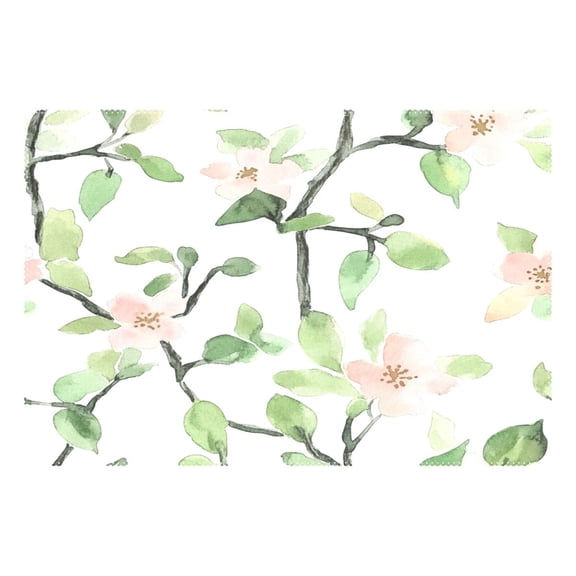Peach Blossom Pattern 12x18in Heat-Resistant Non-Slip Place Mat, Durable and Wrinkle-Resistant