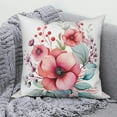 thumbnail image 1 of Peach Blossom Pattern Sofa Bedside Cushion Cover Home Decoration Pink Flower Print Pillow Cover, 1 of 5