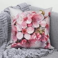 thumbnail image 1 of Peach Blossom Pattern Sofa Bedside Cushion Cover Home Decoration Pink Flower Print Pillow Cover, 1 of 5