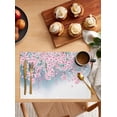 thumbnail image 1 of Peach Blossom Placemats Set of 6,Washable Woven Burlap Cloth Fabric Placemat for Square/Rectangle/Round/Oval Dining Table,Easy Clean Place Mats for Toddlers,Kids Gradient Watercolor Spring Pink Flower, 1 of 6
