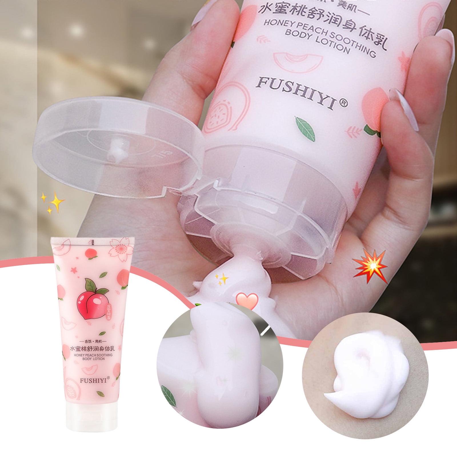 Peach Body Lotion, Moisturizing Lasting Perfume Whole Body Hydration