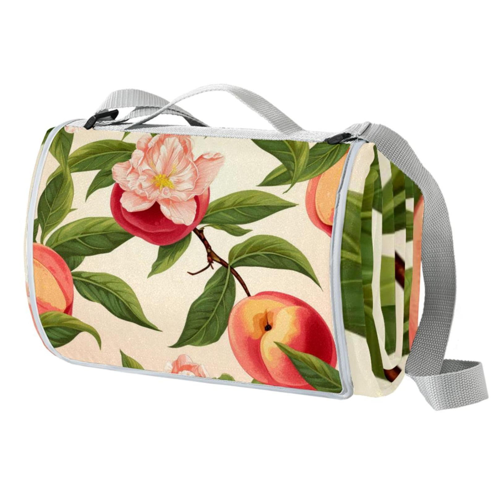 Peach Canvas Beach Blanket Picnic Mat Oversized Outdoor Rug for Beach, Camping, and Picnics