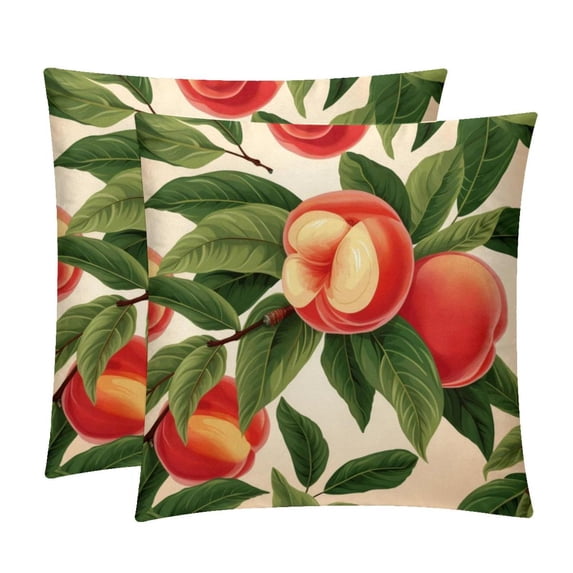 Peach Chair Pillow Covers Set with Velvet Material, Unique Patterns, 16x16, 18x18, 20x20 Inches, 2 Items Included for Throw Pillows, Pillow Inserts