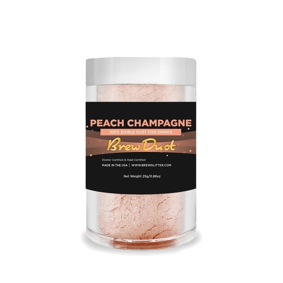 Brew Dust - Peach Champagne Edible Drink Powder - Silky Swirl, Beverage Safe, 25g Jar
