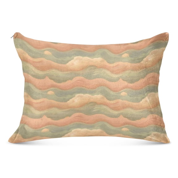 Peach Clouds 20x26" Standard Plush Pillow Case, Zippered Hypoallergenic Bed Pillowcase