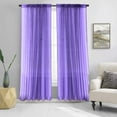 thumbnail image 1 of Peach Color Sheer Curtains 2 Panels,Livingroom Window Treatment Rod Pocket Sheer Voile for Bedroom, Kitchen, Living Children Room Fully Stitched and Hemmed(Purples,63''), 1 of 2