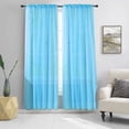 thumbnail image 1 of Peach Color Sheer Curtains 2 Panels,Livingroom Window Treatment Rod Pocket Sheer Voile for Bedroom, Kitchen, Living Children Room Fully Stitched and Hemmed(Turquoise,84''), 1 of 2