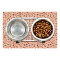 thumbnail image 1 of Peach Colors Pet Mat for Food and Water, Abstract Autumn Botany and Flora in Warm Pastel Tones Pattern, Non-Slip Rubber Mat for Dogs and Cats, 18" X 12", by Ambesonne, 1 of 1