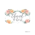 thumbnail image 1 of Peach Coral Floral Garden Party, Fancy Frame Label Stickers, Thank You, 36-Pack, 1 of 2